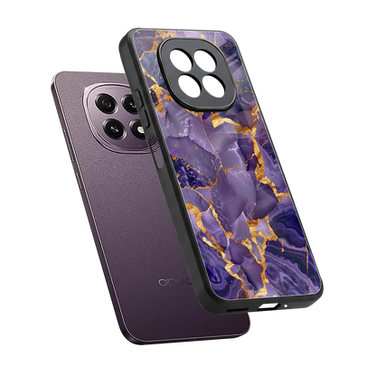 Royal Amethyst sleek oppo f29 5g cover with tempered glass back and TPU edges