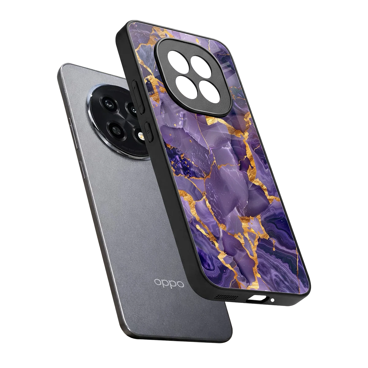 Royal Amethyst sleek oppo f29 pro 5g cover with tempered glass back and TPU edges