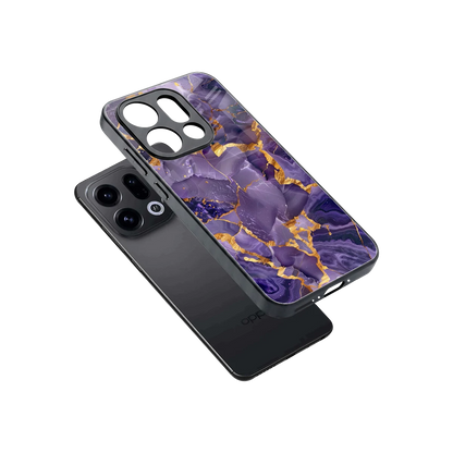 Royal Amethyst sleek oppo find x9 cover with tempered glass back and TPU edges