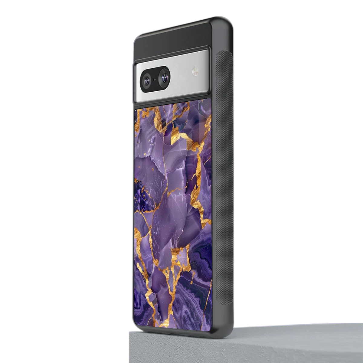 Royal Amethyst stylish phone case for google pixel 7a | glossy glass and slim fit