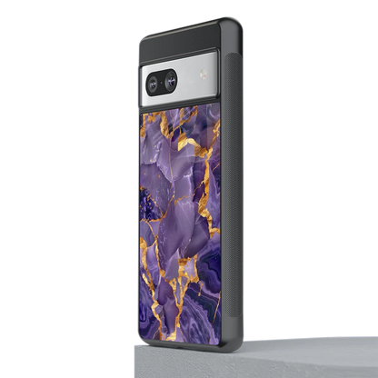 Royal Amethyst stylish phone case for google pixel 7a | glossy glass and slim fit