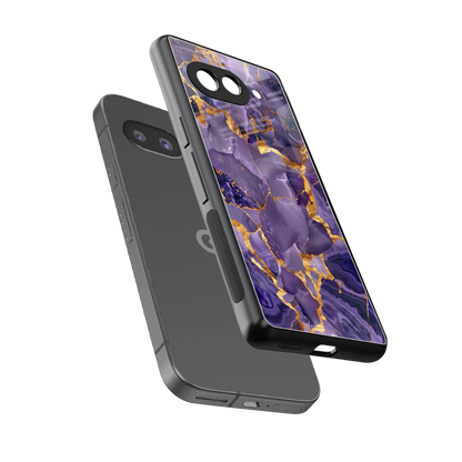 Royal Amethyst sleek google pixel 9a cover with tempered glass back and TPU edges