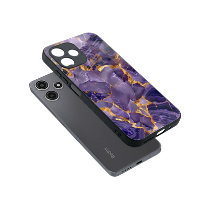 Royal Amethyst sleek redmi 12 5g cover with tempered glass back and TPU edges