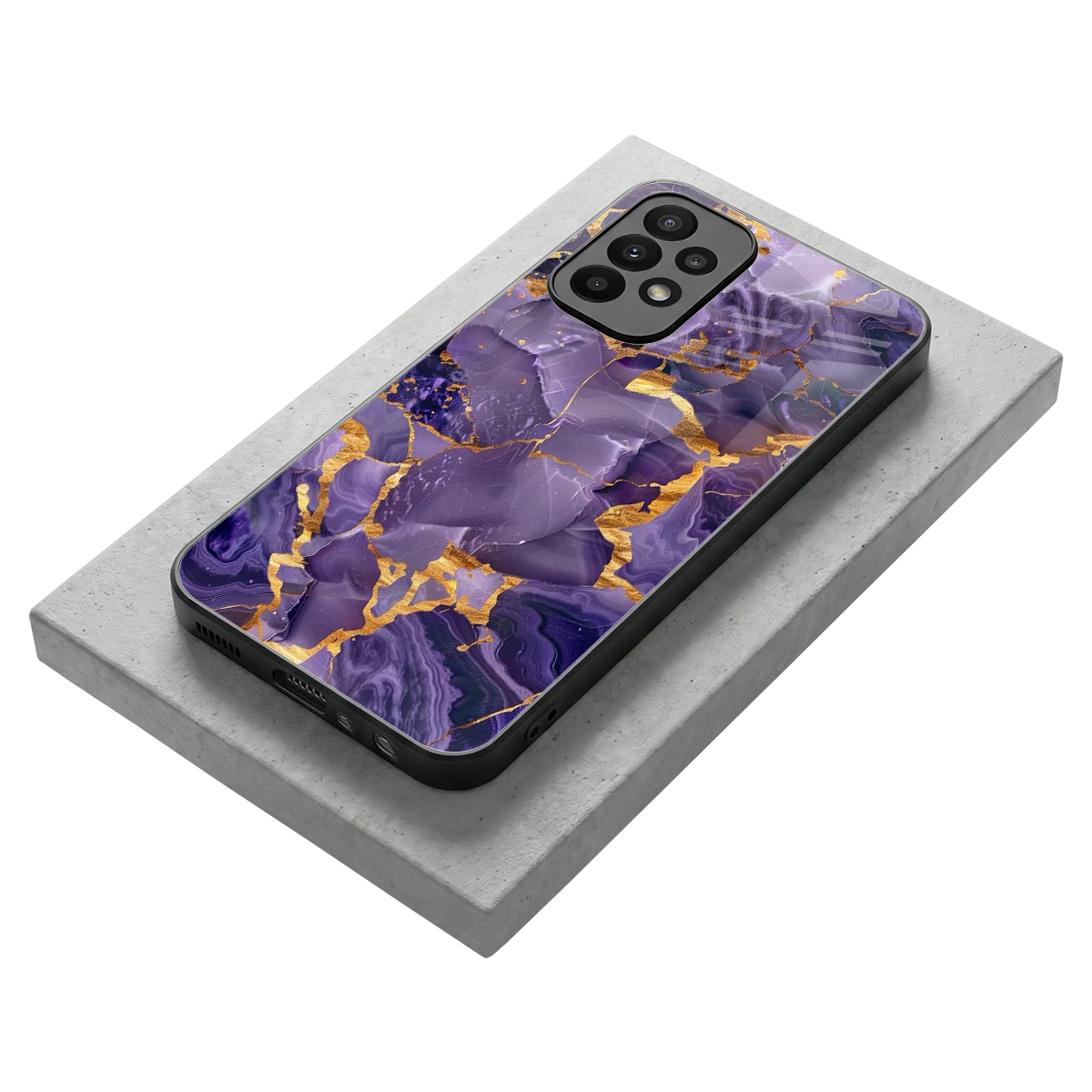 Royal Amethyst stylish phone case for samsung galaxy a23 | glossy glass and slim fit