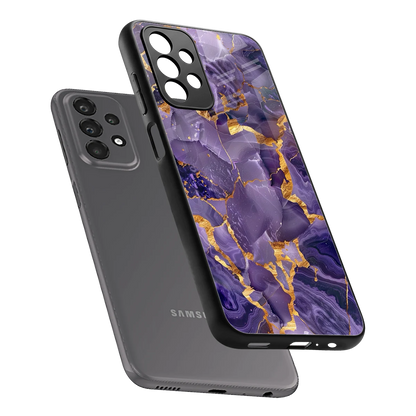 Royal Amethyst sleek samsung galaxy a23 cover with tempered glass back and TPU edges