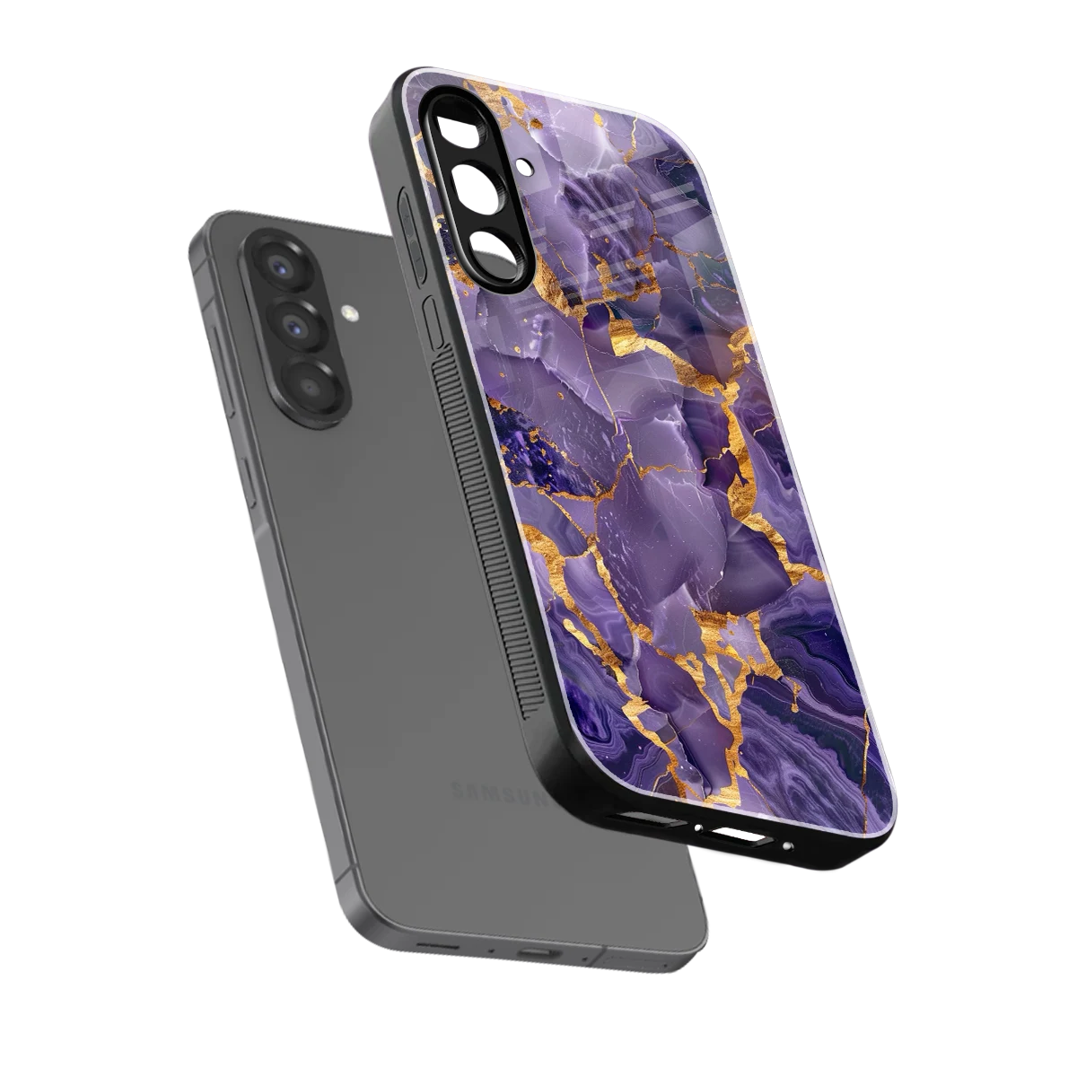 Royal Amethyst sleek samsung galaxy a37 5g cover with tempered glass back and TPU edges
