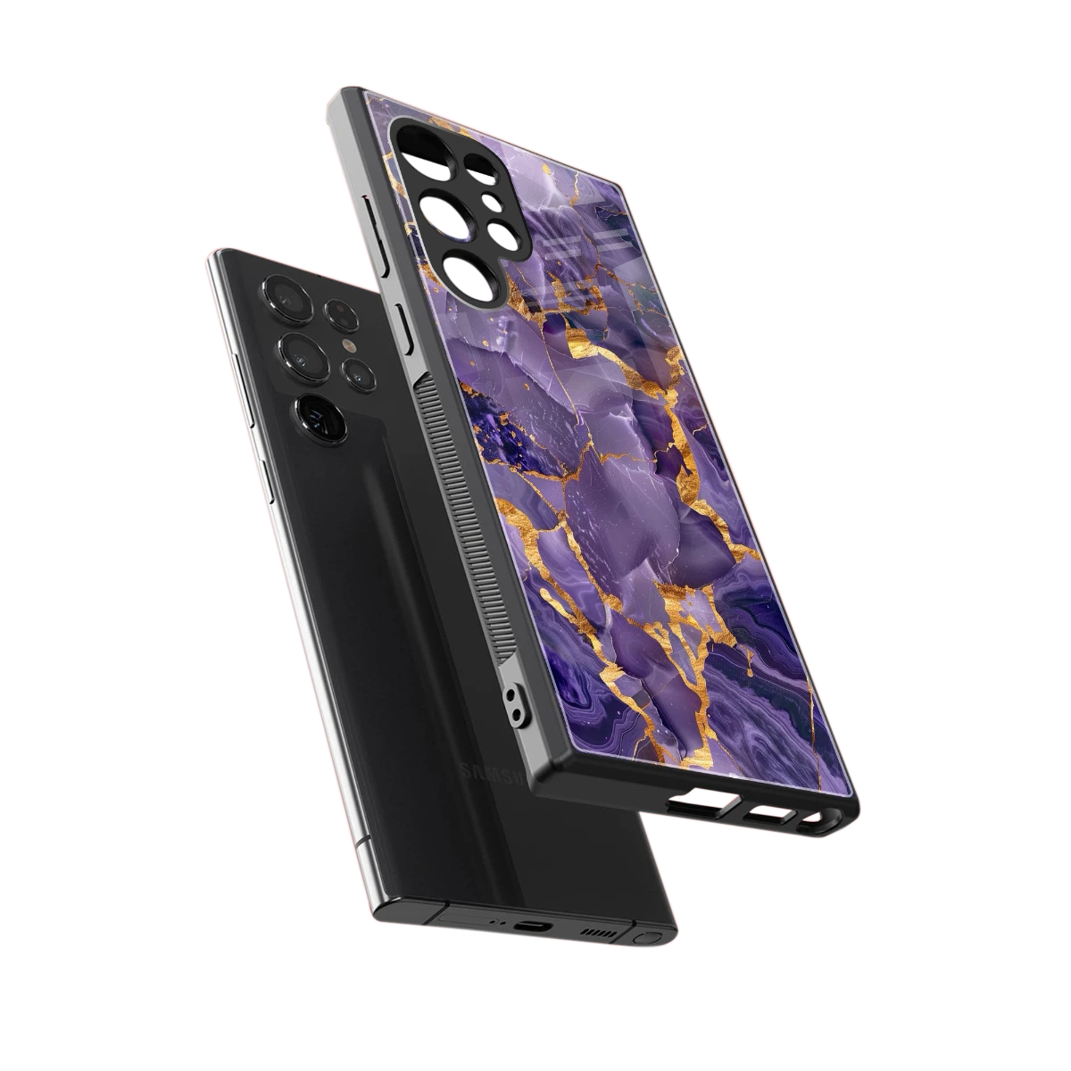 Royal Amethyst sleek samsung galaxy s23 ultra cover with tempered glass back and TPU edges