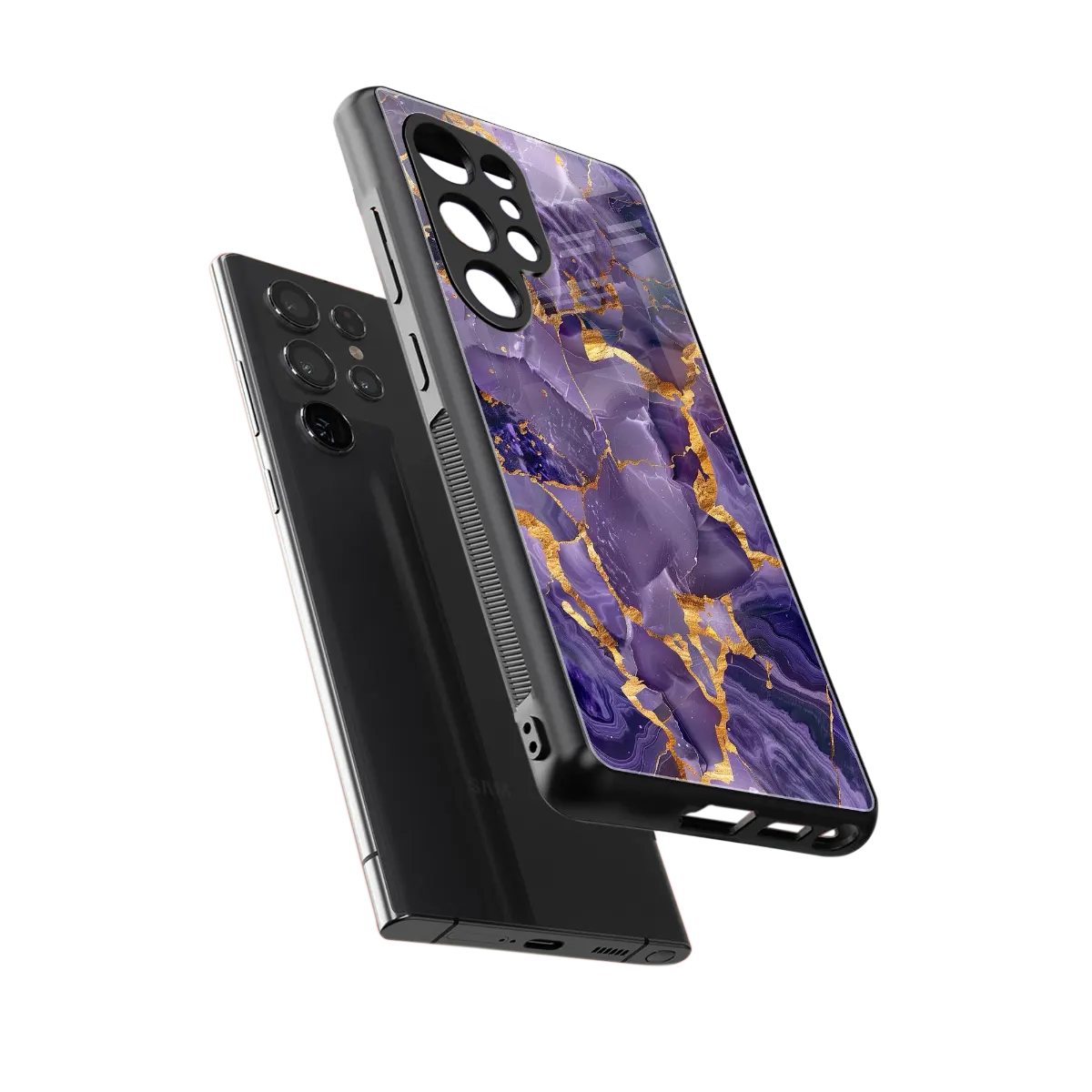 Royal Amethyst sleek samsung galaxy s25 ultra cover with tempered glass back and TPU edges