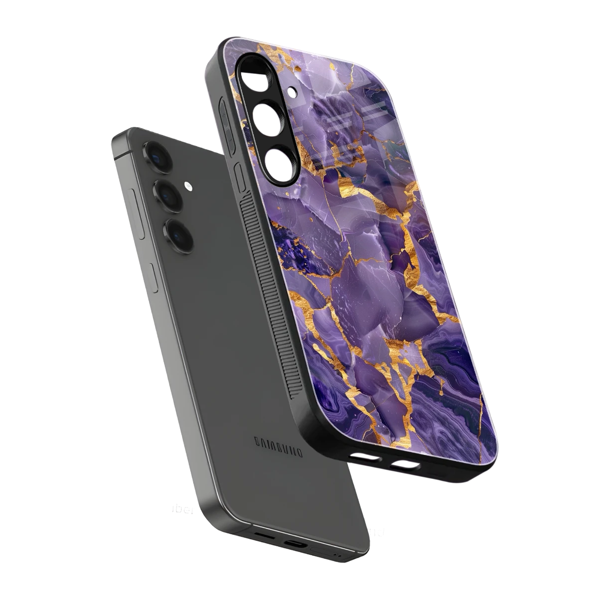 Royal Amethyst sleek samsung galaxy s24 cover with tempered glass back and TPU edges