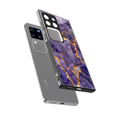 Royal Amethyst sleekvivo v30 pro cover with tempered glass back and TPU edges