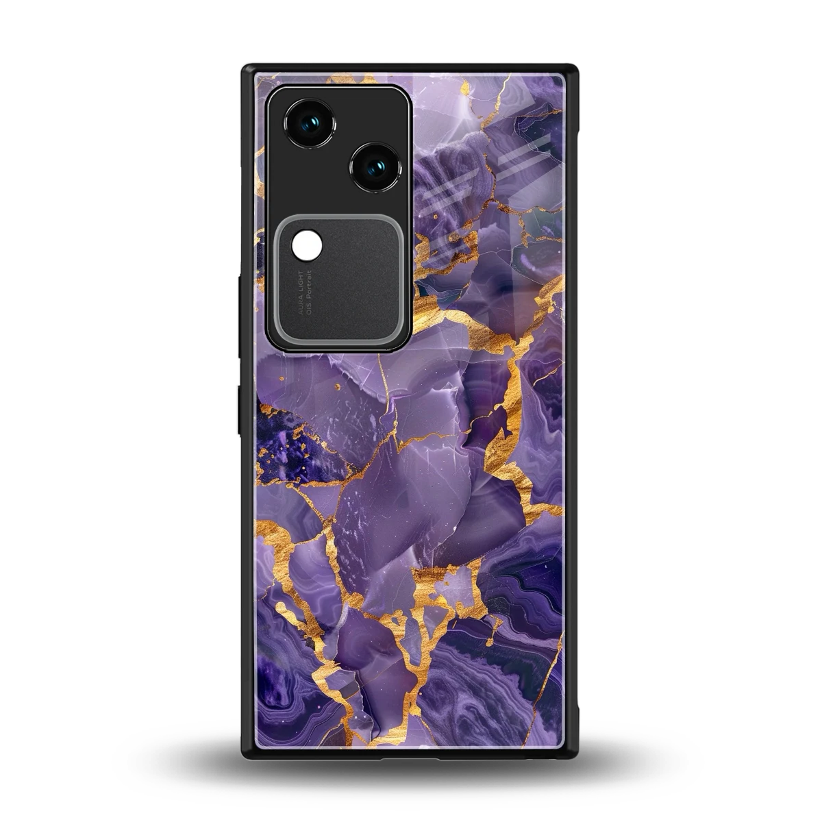 Royal Amethyst back phone cover | glass case for vivo v30