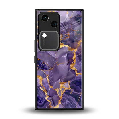 Royal Amethyst back phone cover | glass case for vivo v30