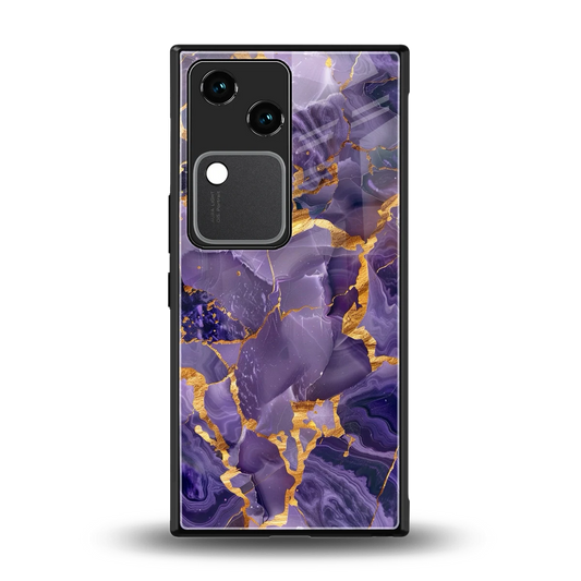 Royal Amethyst back phone cover | glass case for vivo v30