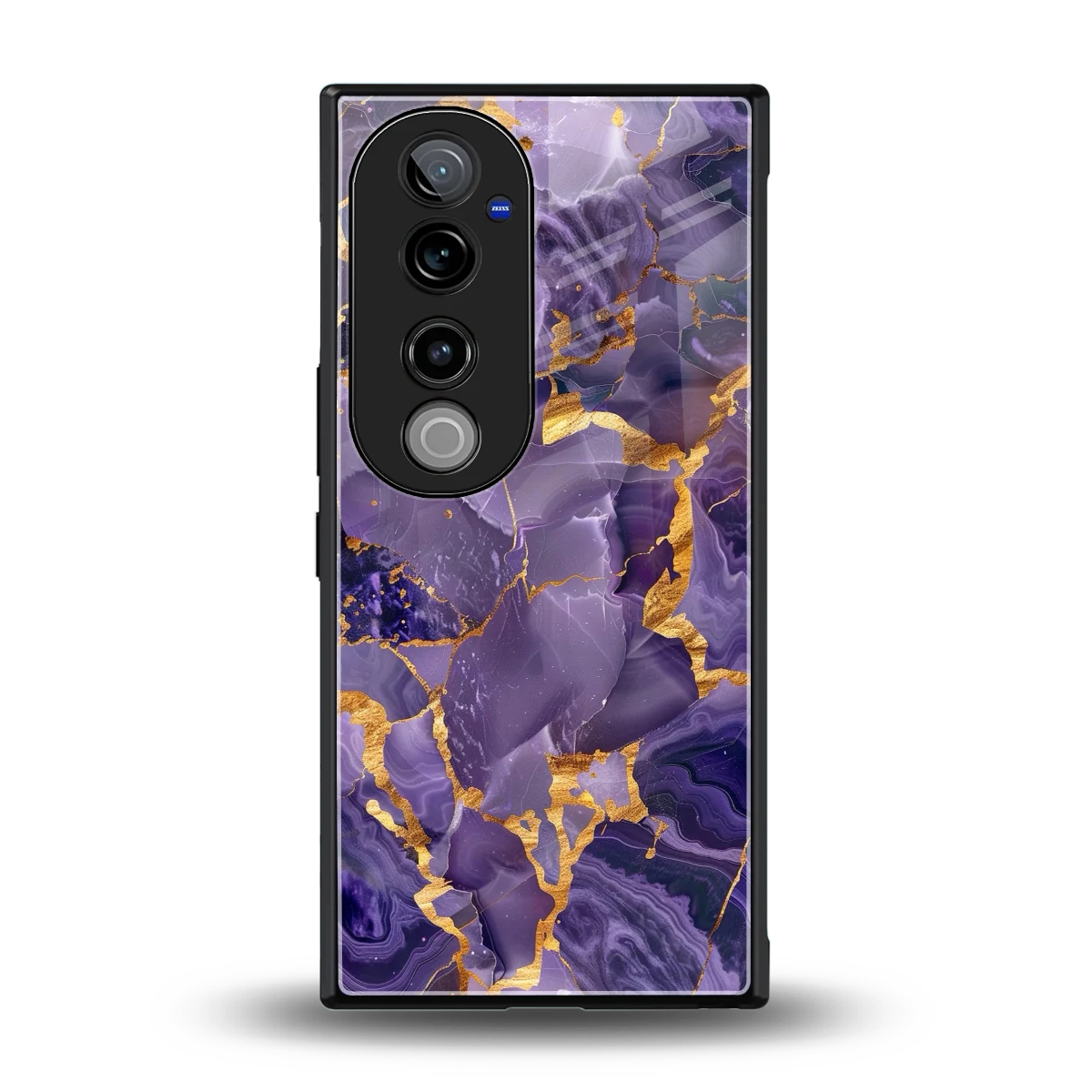 Royal Amethyst back phone cover | glass case for vivo v40 pro