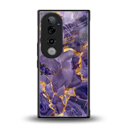 Royal Amethyst back phone cover | glass case for vivo v40 pro