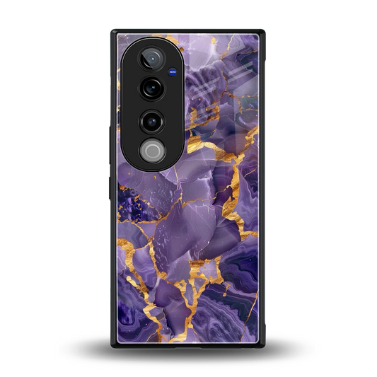 Royal Amethyst back phone cover | glass case for vivo v40 pro