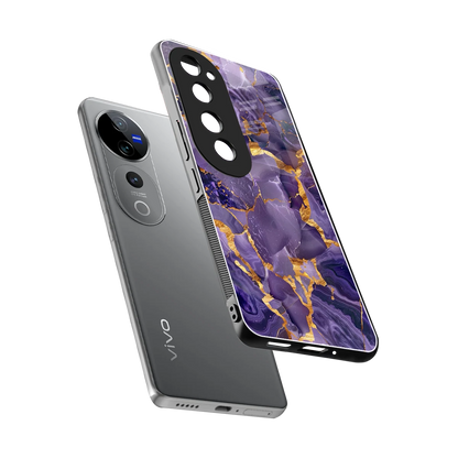 Royal Amethyst sleek vivo v40 pro cover with tempered glass back and TPU edges