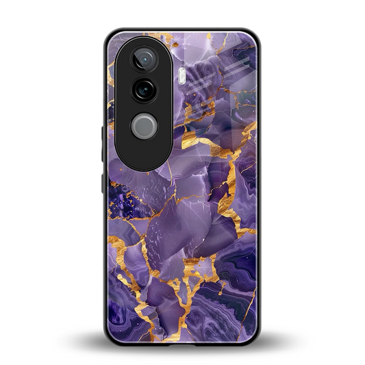 Royal Amethyst back phone cover | glass case for vivo v40e