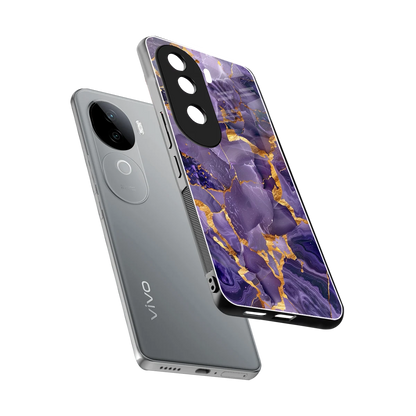 Royal Amethyst sleek vivo v40e cover with tempered glass back and TPU edges