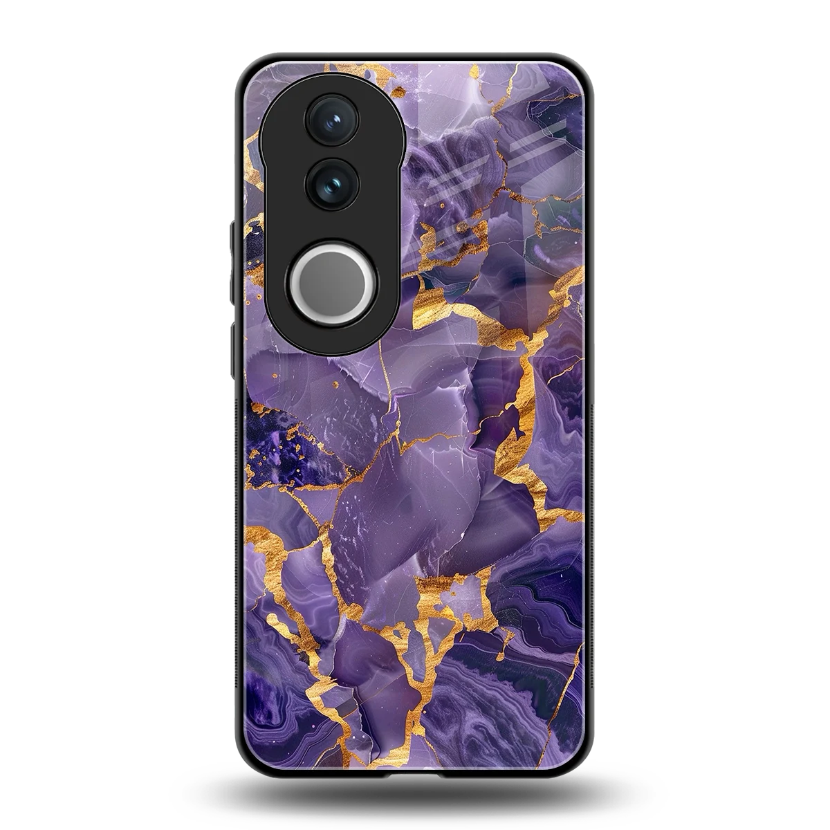 Royal Amethyst back phone cover | glass case for vivo v50