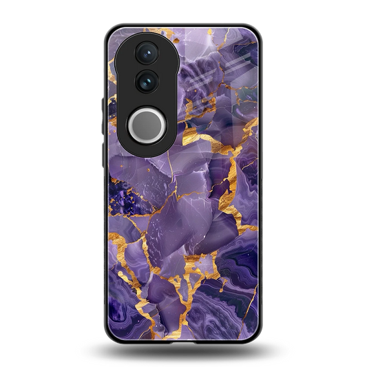 Royal Amethyst back phone cover | glass case for vivo v50