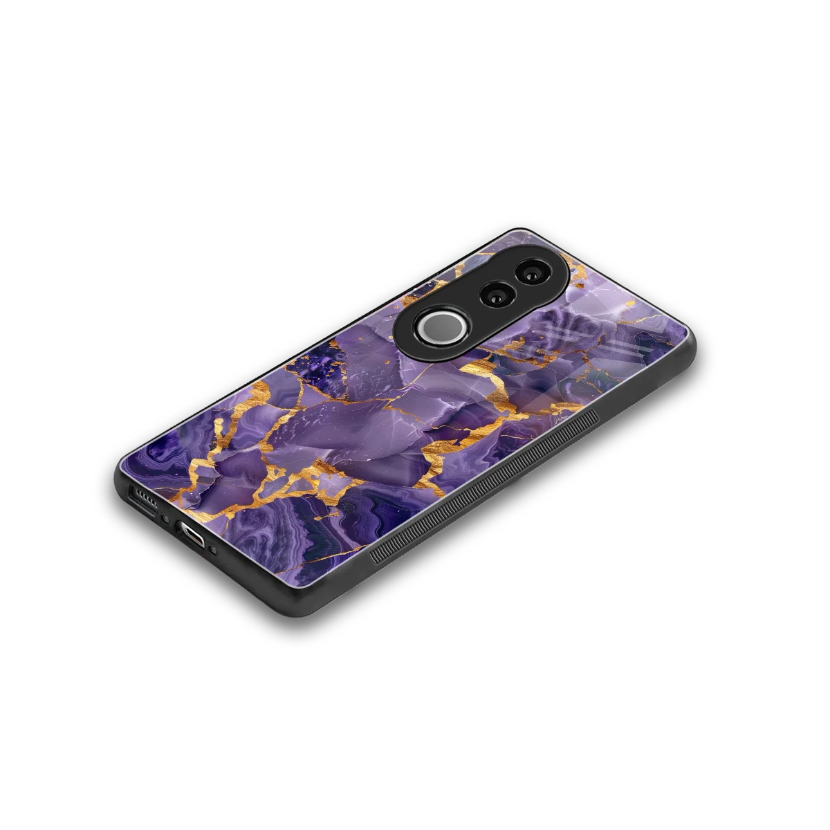 Royal Amethyst stylish phone case for vivo v50 | glossy glass and slim fit