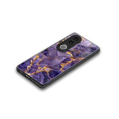 Royal Amethyst stylish phone case for vivo v50 | glossy glass and slim fit