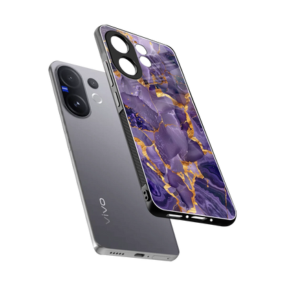 Royal Amethyst sleek vivo v60 cover with tempered glass back and TPU edges