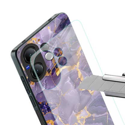 Royal Amethyst stylish phone case for vivo v60 | glossy glass and slim fit