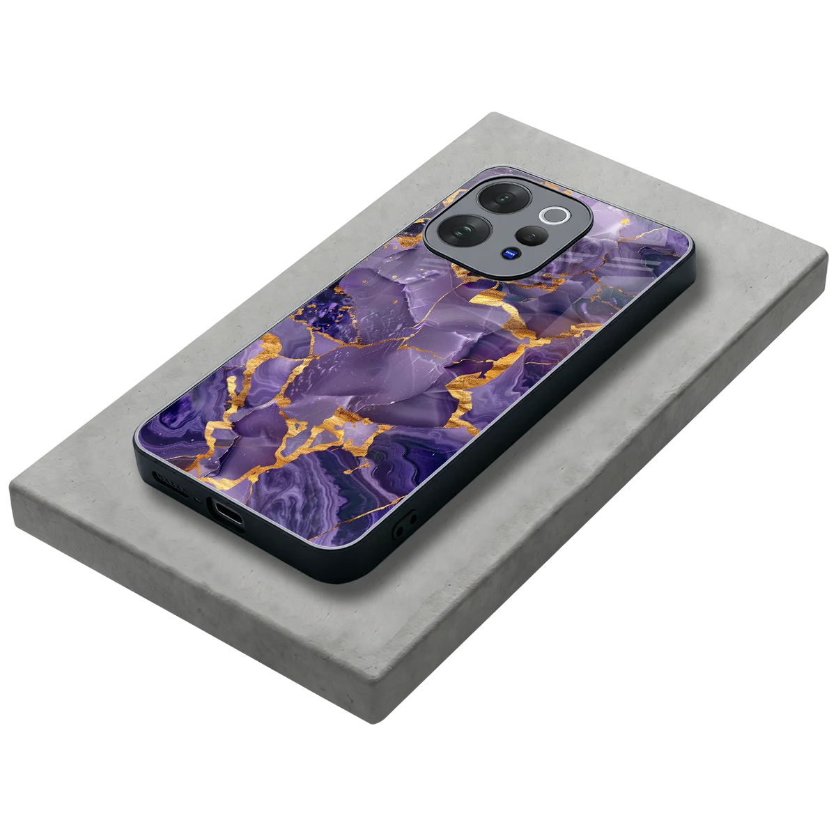 Royal Amethyst stylish phone case for vivo v70 elite | glossy glass and slim fit