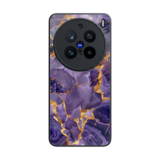 Royal Amethyst back phone cover | glass case for vivo x200 pro