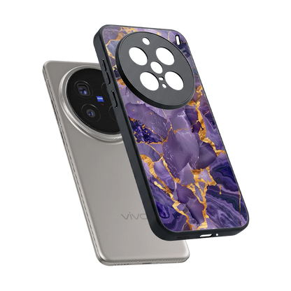 Royal Amethyst sleek vivo x200 pro cover with tempered glass back and TPU edges