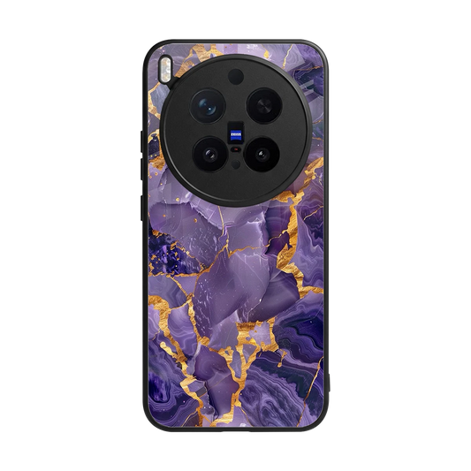 Royal Amethyst back phone cover | glass case for vivo x300 pro