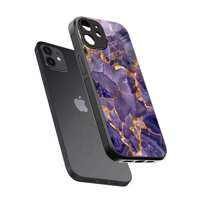 Royal Amethyst sleek iphone 12 cover with tempered glass back and TPU edges