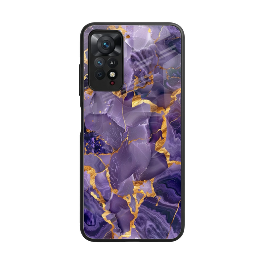 Royal Amethyst back phone cover | glass case for redmi note 11 pro