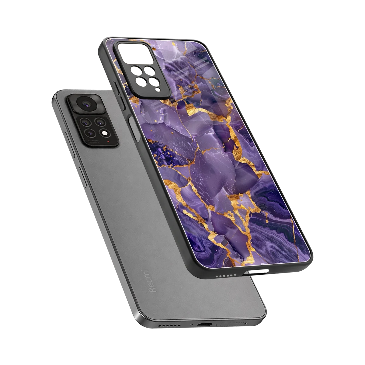 Royal Amethyst sleek redmi note 11 pro cover with tempered glass back and TPU edges