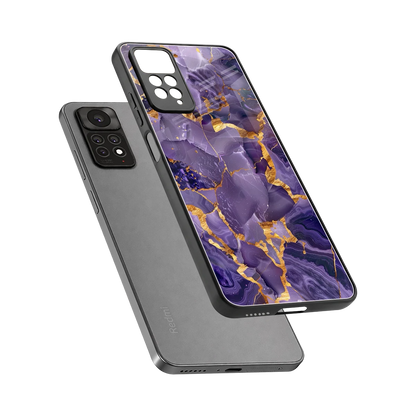Royal Amethyst sleek redmi note 11 pro cover with tempered glass back and TPU edges