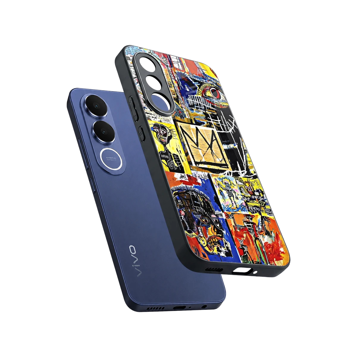 Royal Art sleek vivo v70 fe cover with tempered glass back and TPU edges