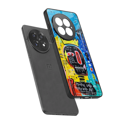 Royal Graffiti sleek oneplus 13 cover with tempered glass back and TPU edges