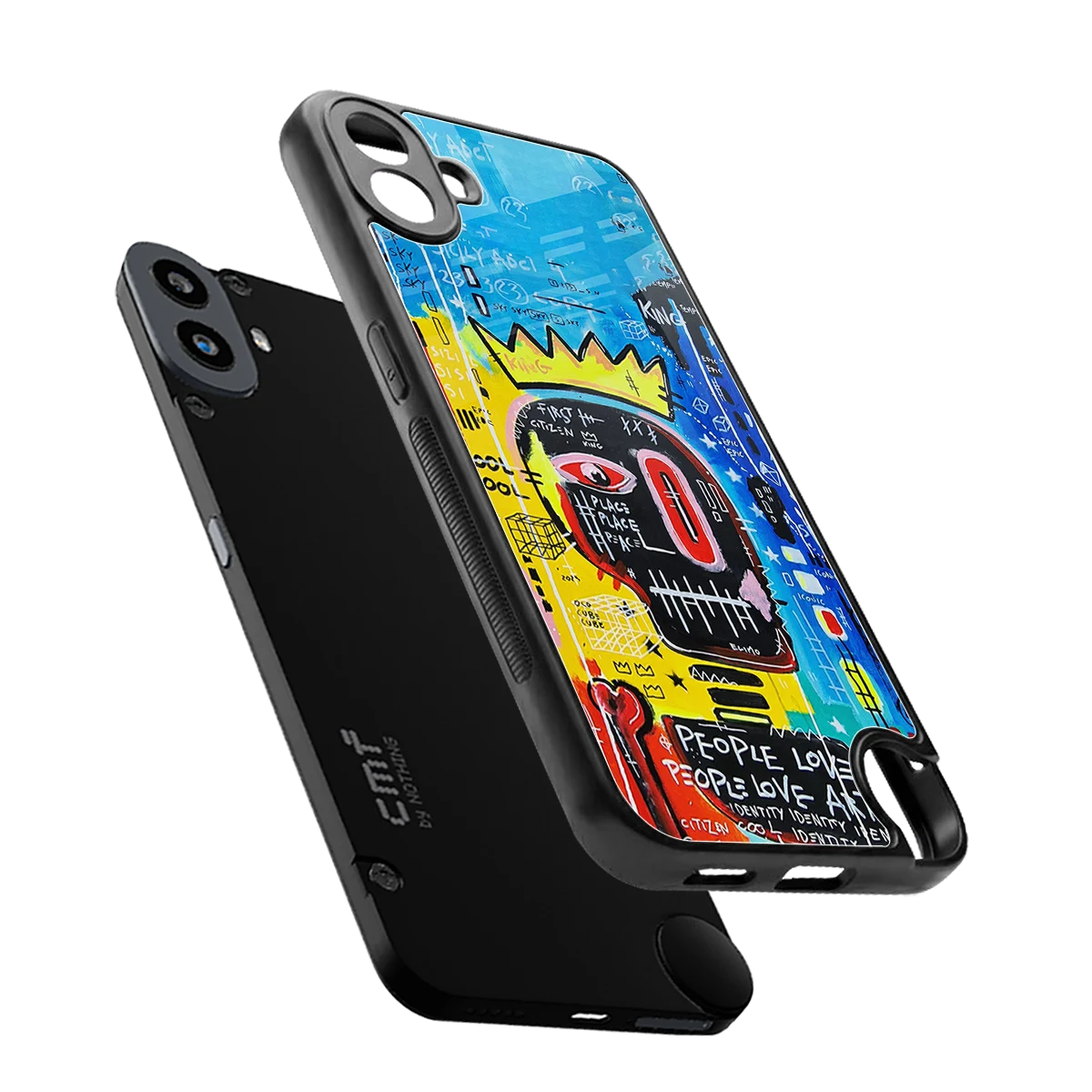 Royal Graffiti sleek cmf nothing phone 1 cover with tempered glass back and TPU edges