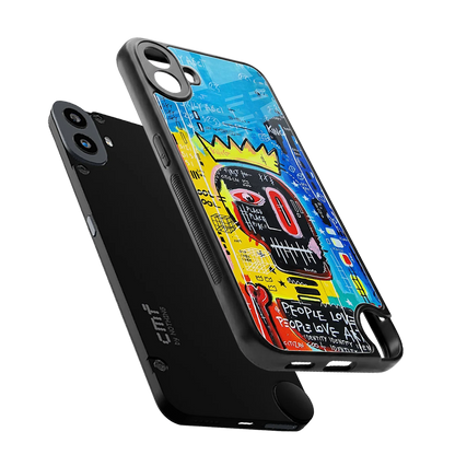Royal Graffiti sleek cmf nothing phone 1 cover with tempered glass back and TPU edges