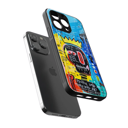 Royal Graffiti sleek iphone 14 pro max cover with tempered glass back and TPU edges