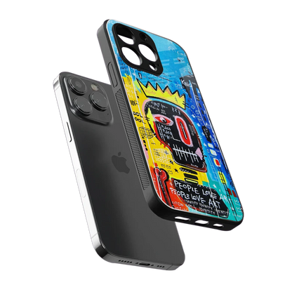 Royal Graffiti sleek iphone 13 pro cover with tempered glass back and TPU edges