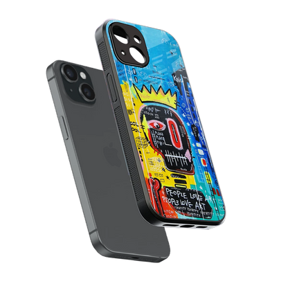 Royal Graffiti sleek iphone 13 cover with tempered glass back and TPU edges