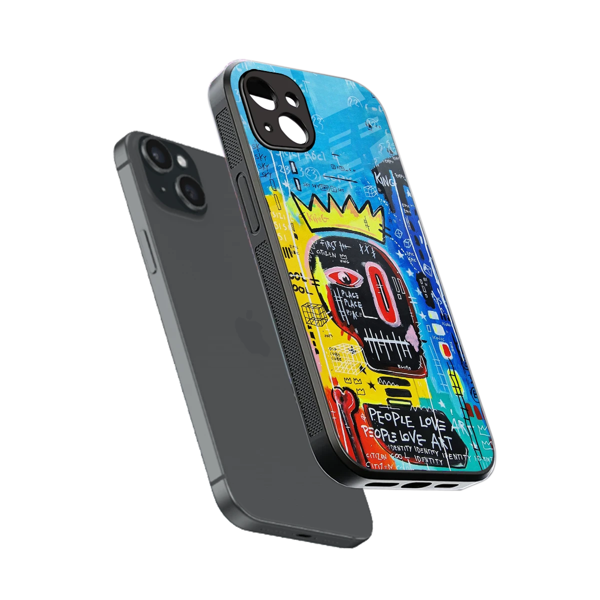 Royal Graffiti sleek iphone 14 plus cover with tempered glass back and TPU edges