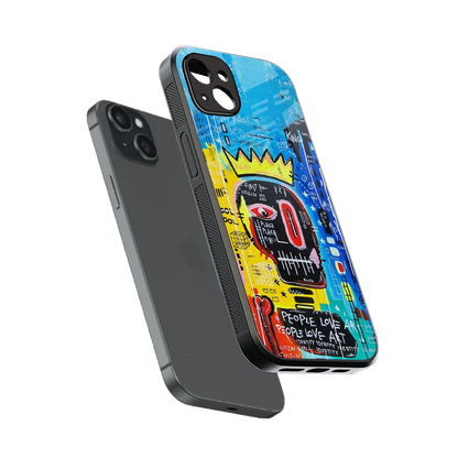 Royal Graffiti sleek iphone 14 plus cover with tempered glass back and TPU edges