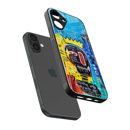 Royal Graffiti sleek iphone 16 plus cover with tempered glass back and TPU edges