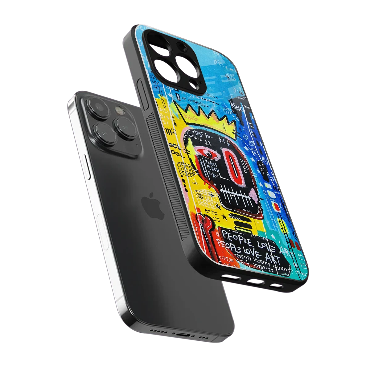 Royal Graffiti sleek iphone 16 pro max cover with tempered glass back and TPU edges