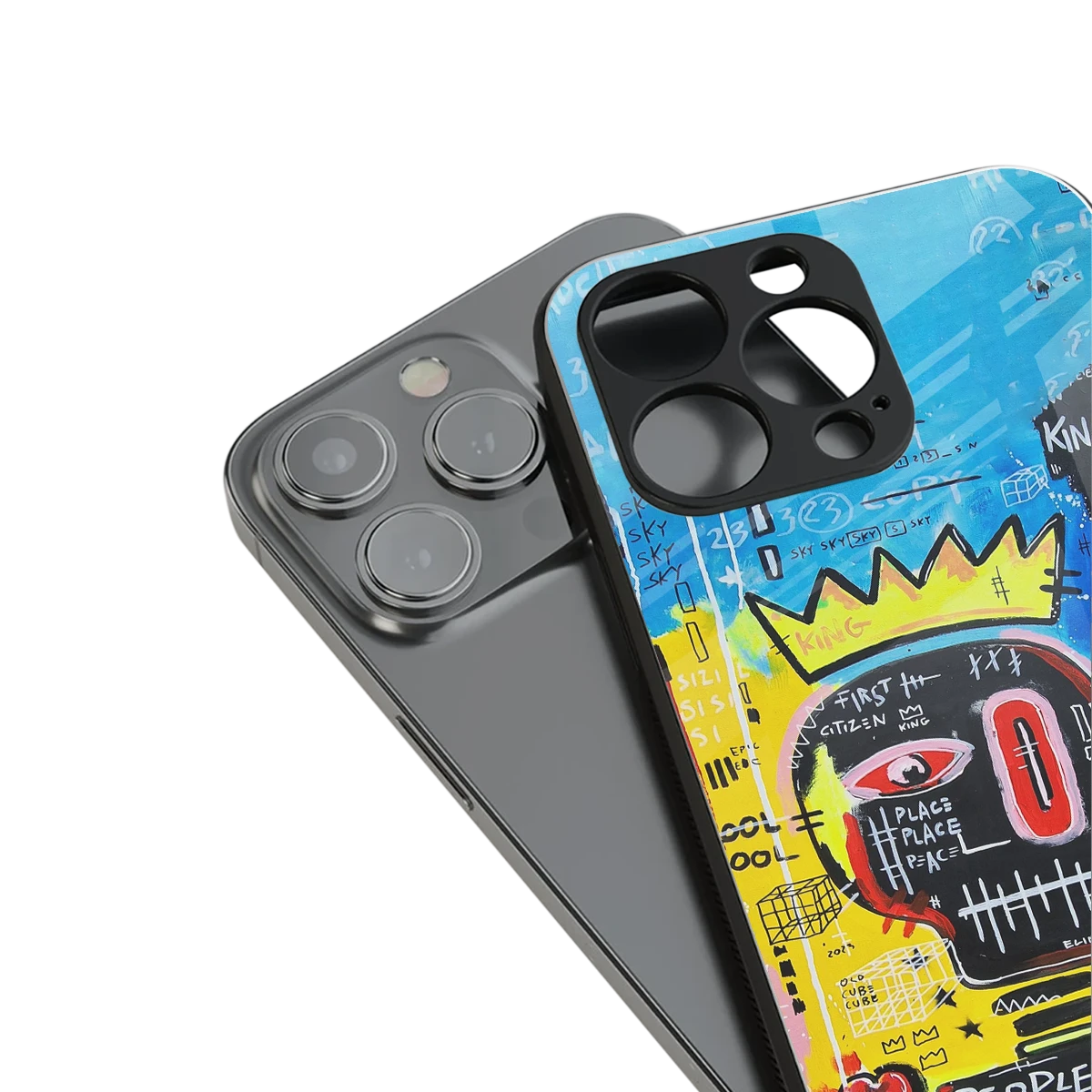 Royal Graffiti stylish phone case for iphone 15 plus | glossy glass and slim fit