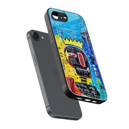 Royal Graffiti sleek iphone 16e cover with tempered glass back and TPU edges